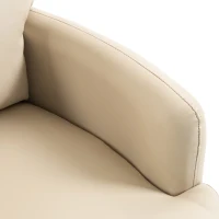 HOMCOM 360° Swivel Accent Chair, Modern Armchair with Thick Cushion, PU Leather Upholstered, Cream White(m-11)