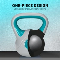 SPORTNOW Kettlebell, 10kg Kettle Bells with Handle for Home Gym Weight Lifting and Strength Training, Light Blue and Grey(m-7)
