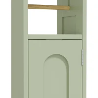 HOMCOM Small Bathroom Storage Cabinet with Toilet Roll Holder - Light Green(m-10)