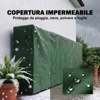 Outsunny Portalegna da 1m³ Regolabile con Telo Impermeabile in PE, in Metallo, 300x36x99 cm, Nero e Verde Scuro(m-4)