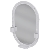 HOMCOM Oval Wall Mirror, 60 x 90 cm Decorative Hanging Mirror with Pegboard Frame, Wall-Mounted, White(m-1)