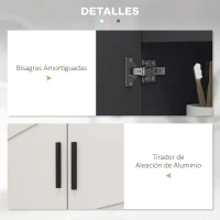 kleankin Mueble Bajo Lavabo con 2 Puertas y Estante Ajustable Armario de Baño para Lavabo con Pedestal 60x30x60 cm Gris Claro(m-6)