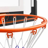 SPORTNOW Panier de Basket Mural ou sur Porte Arceau en Acier Ø40 cm Filet en Nylon Panneau en PE pour Intérieur Noir(m-11)