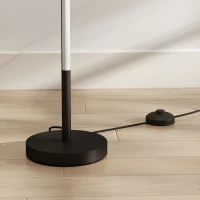 HOMCOM Corner Lamp Set of 2, 1450 lm LED Floor Lamp w/ 3-Level Brightness, Foot Switch, 3000K, Minimalist Corner Light, Black(m-11)