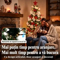HOMCOM Brad de Crăciun 180 cm cu 200 LED, Telecomandă, 8 Moduri, 800 Crenguțe(m-7)