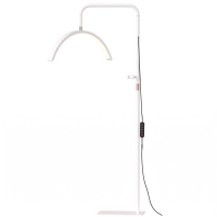 HOMCOM Half Moon Lash Light, 350° Rotatable Head, 7 Colours, Dimmable Beauty Floor Lamp, White
