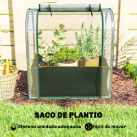Outsunny Mini Estufa com Bolsa de Plantação Estufa Pequena Portátil para Interior e Exterior 68x50x70 cm Verde(m-4)