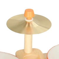 AIYAPLAY Kids Drum Kit, Wooden Musical Instruments with 2 Drums, Cymbal, Scraper, 2 Mallets for Toddlers, Music Learning, Natural(m-10)
