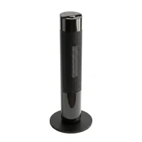 HOMCOM Keramische kachelventilator 2000 W met thermostaat, 3D-vlameffect, elektrische verwarming en afstandsbediening, zwart(m-1)