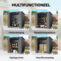 Outsunny Garagetent 1,9x1,2 m Waterdichte garagetent met oprolbare ritsdeur ventilatieraam Donkergrijs(m-7)