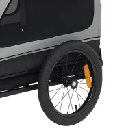 PawHut Opvouwbare Fietsaanhanger voor Middelgrote Honden tot 20kg Helling, Reflectoren, Lijn en Vlag Grijs(m-13)