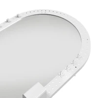 HOMCOM Oval Wall Mirror, 60 x 90 cm Decorative Hanging Mirror with Pegboard Frame, Wall-Mounted, White(m-13)