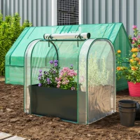 Outsunny Mini Estufa com Bolsa de Plantação Estufa Pequena Portátil para Interior e Exterior 68x50x70 cm Verde(m-8)
