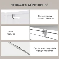HOMCOM Escritorio de ordenador plegable con estantería, puesto de trabajo, tablero blanco y estante ajustable, 98x51x153cm, blanco(m-7)
