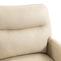 HOMCOM 360° Swivel Accent Chair, Modern Armchair with Thick Cushion, PU Leather Upholstered, Cream White(m-12)