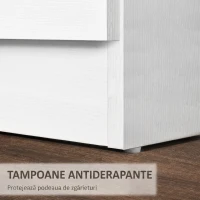 HOMCOM Noptieră pentru Dormitor cu 3 Sertare, 40X35x58 cm, Albă(m-6)