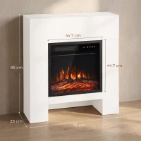 HOMCOM Freestanding Electric Fireplace Suite, Electric Fire and Surround with Shelf, Adjustable Flame Effect, Timer, Remote(m-3)