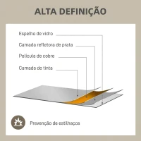 HOMCOM Espelho Retangular de Parede Tipo Janela 110x50 cm com Moldura em Metal, Espelho Decorativo para Sala e Quarto, Dourado(m-6)