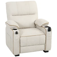 HOMCOM Electric Massage Recliner Armchair with Vibration, Heat, Whisper-Quiet Motor, Memory Function, Spring Pack, Beige(m-1)
