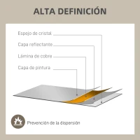HOMCOM Espejo Rectangular de Pared Espejo de Ventana 110x50cm con Marco Metal Espejo Decorativo para Salón Dormitorio Dorado(m-6)