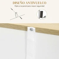 HOMCOM Mueble de Almacenamiento Aparador amplio compartimento de armario 3 estantes cajón 105x30x81,5 cm Blanco/Madera(m-6)