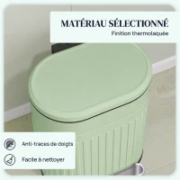 HOMCOM Poubelle de cuisine poubelle à pédale 30L couvercle à fermeture douce seau intérieur amovible 36,5 x 31,2 x 60,8 cm vert(m-6)