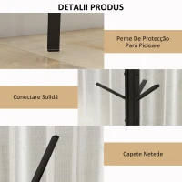 HOMCOM Cuier Vertical Modern de Podea pentru Hol, 45x45x180cm, Negru(m-5)