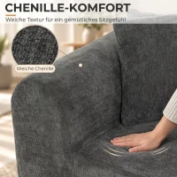 HOMCOM Modułowa narożna sofa rozkładana, wielofunkcyjna, miękki design bez ostrych krawędzi, 76 cm głębokości siedziska, wysoko gęsta pianka, ciemnoszary(m-7)