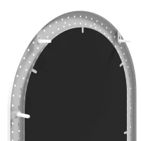 HOMCOM Oval Wall Mirror, 60 x 90 cm Decorative Hanging Mirror with Pegboard Frame, Wall-Mounted, White(m-12)