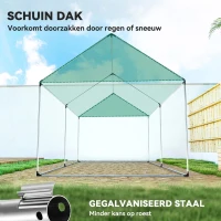 Outsunny Tunnelkas, oprolbare deur en ramen, verzinkt stalen frame, 2x3x2m, Groen(m-7)
