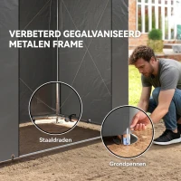 Outsunny Garagetent 1,9x1,2 m Waterdichte garagetent met oprolbare ritsdeur ventilatieraam Donkergrijs(m-4)