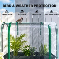 Outsunny Mini Serre avec Sac de Plantation, Serre Portable avec porte enroulable, 68 x 50 x 70 cm, Vert Foncé(m-8)