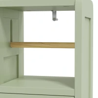 HOMCOM Small Bathroom Storage Cabinet with Toilet Roll Holder - Light Green(m-12)