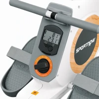 SPORTNOW Rameur magnétique 16 niveaux avec écran LCD et support de téléphone, rangement vertical, pour l'entraînement à domicile(m-12)