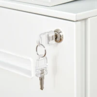 Vinsetto Rolcontainer, archiefkast, scheidingswand, centraal afsluitbaar, stalen behuizing, 5 wielen, wit, 39 x 48 x 67 cm(m-9)