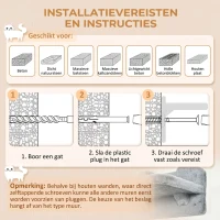 PawHut Klimwand-Set voor Katten, Hangmat, Krabplank, Springplatforms, Pluche, Sisal, Grijs(m-7)