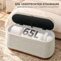 HOMCOM Sitzbank mit Stauraum aus modernem Chenille Truhenbank in 91 cm Beige(m-5)