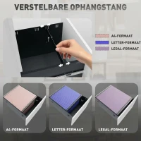 Vinsetto Rolcontainer, archiefkast, scheidingswand, centraal afsluitbaar, stalen behuizing, 5 wielen, wit, 39 x 48 x 67 cm(m-6)