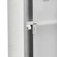 Kleankin Medicijnkast EHBO-kast met slot glazen deur 3 vakken matglas 430 rvs(m-9)