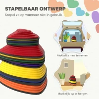 AIYAPLAY 11-delig Set Trittsteinen, antislip ontwerp, voor binnen & buiten, stapelbaar, kleurrijk(m-6)