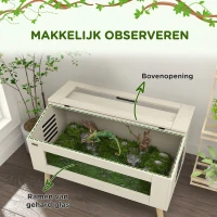 PawHut Reptielencontainer, Terrarium voor Hagedissen, 140 Liter, Geschikt voor Verwarmingsmat, met Glazen Vensters(m-5)