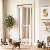 PawHut Barreira de Segurança Extra Alta para Crianças, Cães e Gatos 112-200 cm, Largura Ajustável 76-85 cm para Portas e Escadas(m-9)