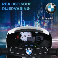 HOMCOM Elektrische kindermotor motorfiets driewieler kindervoertuig licentie van BMW 18-36 maanden(m-4)
