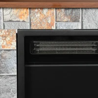 HOMCOM Freestanding Electric Fireplace Suite, 1800W, Open Shelf, Electric Fire and Surround with LED Flame, Remote, Grey(m-11)