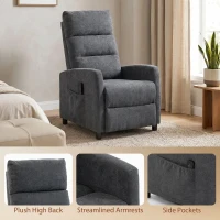 HOMCOM Fauteuil Inclinable de Massage par Vibration, Fauteuil de Relaxation en Chenille avec Dossier Réglable par Poussée, Gris(m-8)