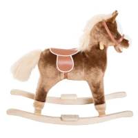 HOMCOM Schommelpaard baby pluche schommeldier schommeldier pluche speelgoed kinderen(m-10)
