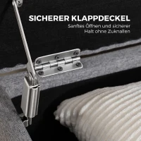 HOMCOM Opbergbank van linnen, bedbank met 2 compartimenten, klapdeksels en extra dikke bekleding, 117 x 50 x 44 cm(m-6)