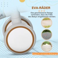 AIYAPLAY Loopfiets, verstelbare zitting, Fluisterwielen, Voor 1-3 jaar, Tot 20 kg, Bruin/Wit(m-7)