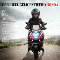AIYAPLAY Elektrische Kinder Motor, Honda, 3 km/u, Muziek & Licht, 3-6 Jaar, tot 30 kg, Rood(m-4)