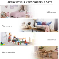 HOMCOM Opbergrek voor Kinderen, 3 Vliesladen, MDF, Kipbeveiliging, Grijs(m-6)
